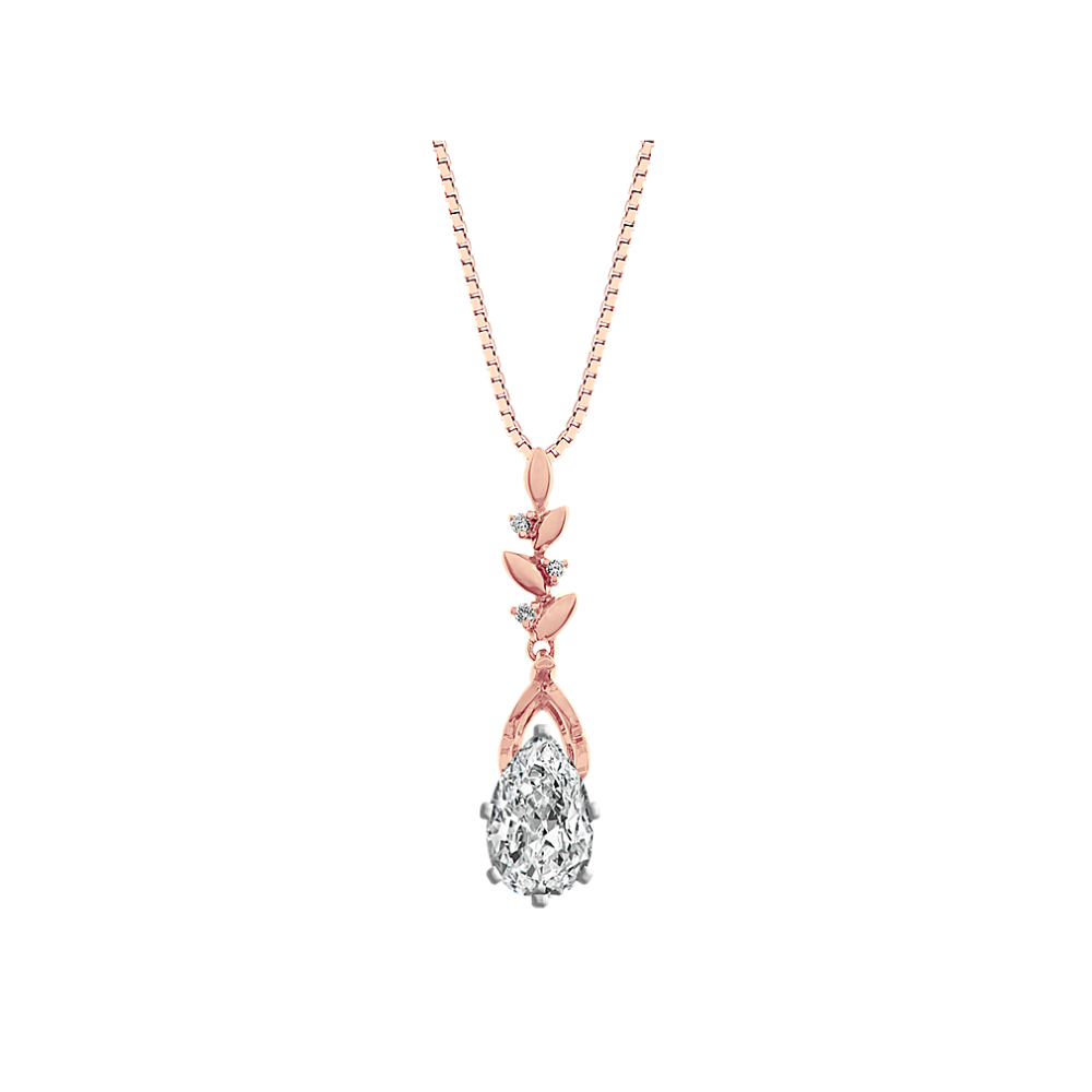 Diamond Accented Garland Pendant in 14k Rose Gold (18 in)