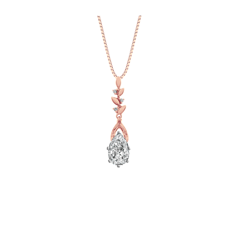 Natural Diamond Accented Garland Pendant in 14k Rose Gold (18 in)