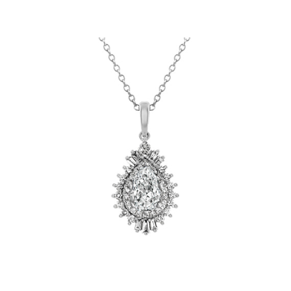Vintage Diamond Pendant for Pear-Shaped Gemstone (24 in) with Pear Diamond