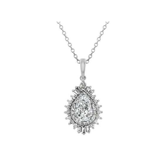 Vintage Diamond Pendant for Pear-Shaped Gemstone (24 in)
