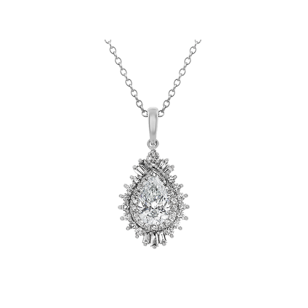 Vintage Diamond Pendant for Pear-Shaped Gemstone (24'')