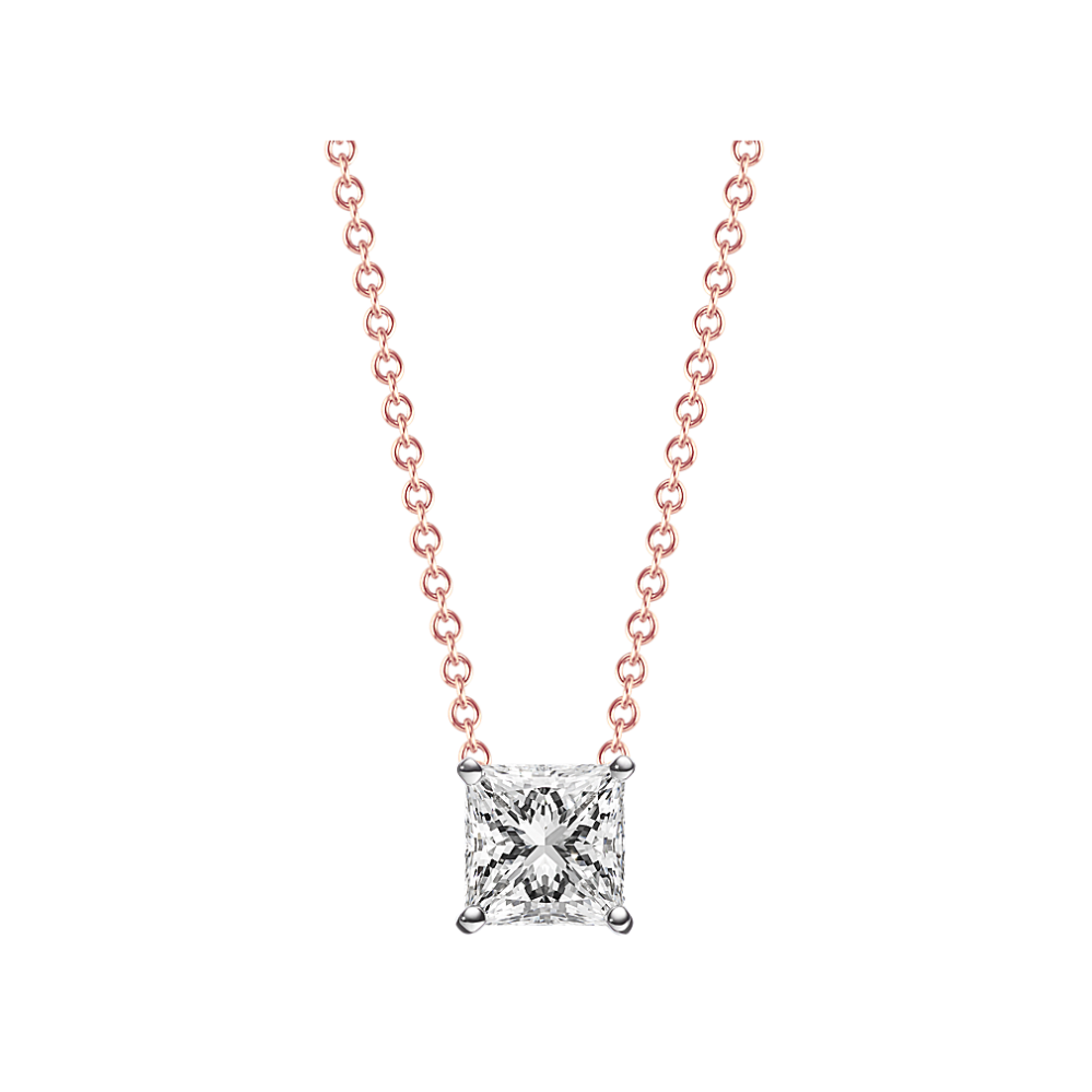 Diamond Accent Pendant for Round Gemstone (18'')