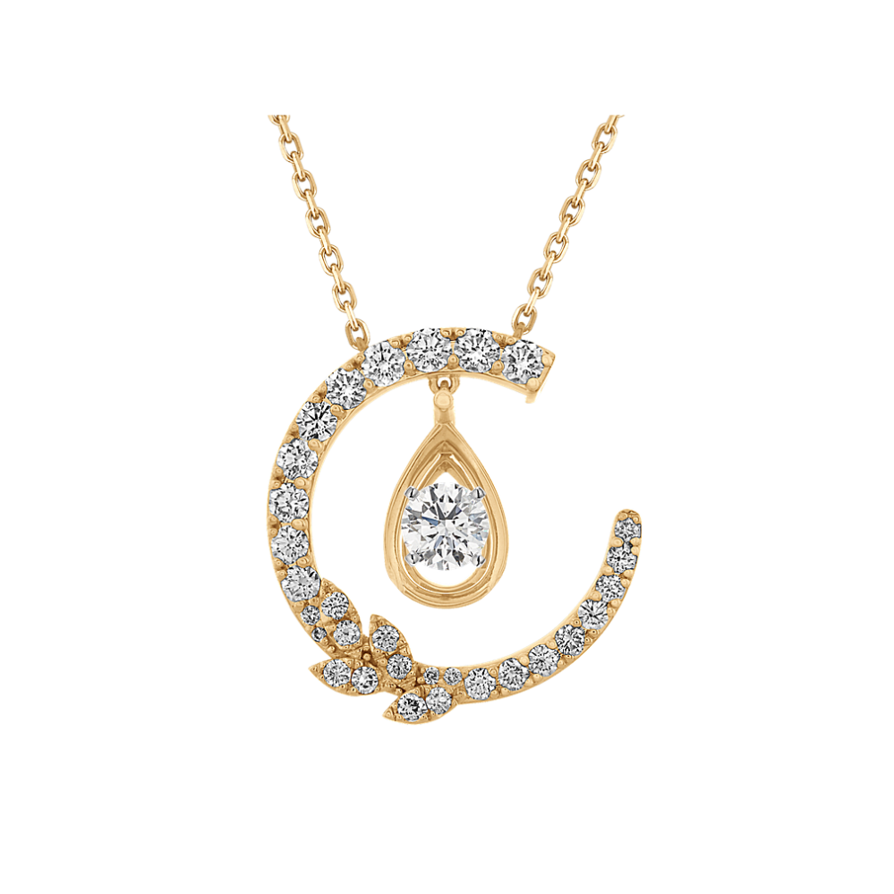 Diamond Accented Pendant in 14K Yellow Gold (22'')