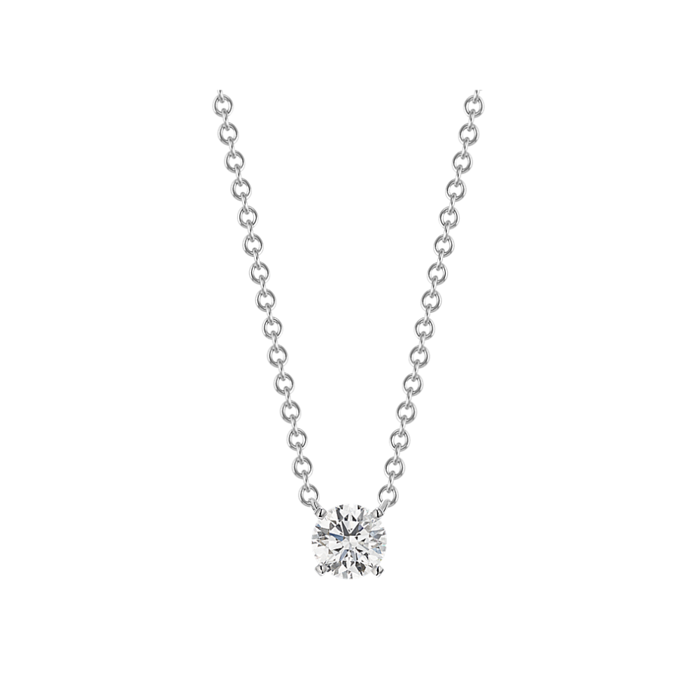 Diamond Accented Pendant in 14k White Gold (18'')