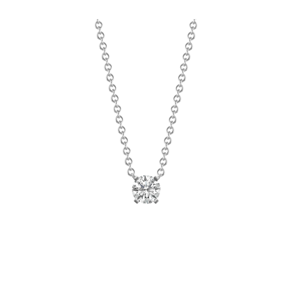 Natural Diamond Accented Pendant in 14k White Gold (18 in)