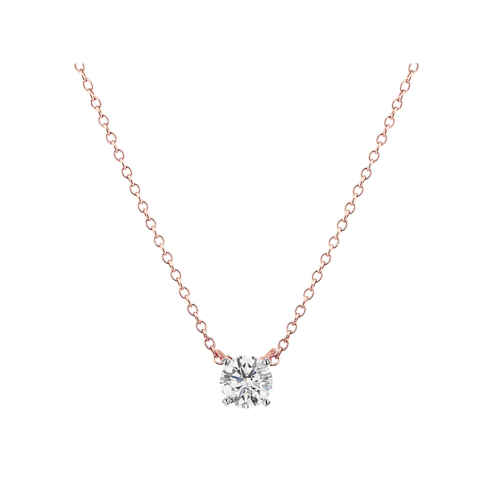 Diamond Accent Pendant for Round Gemstone (18'')