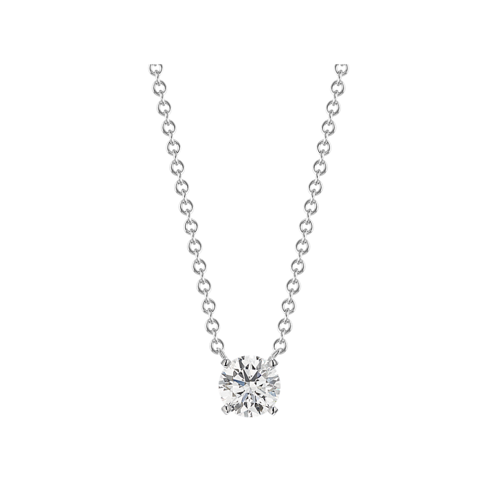 Diamond Accent Pendant for Round Gemstone (18'')