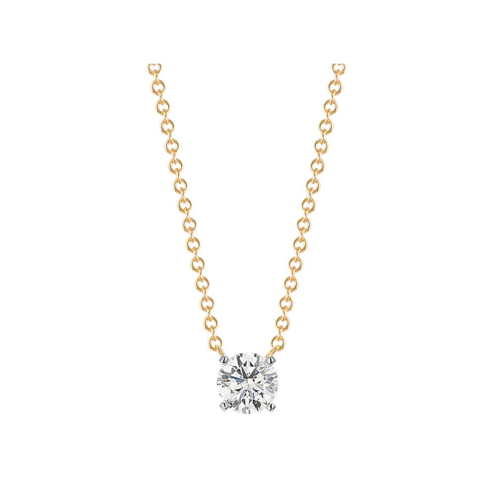 Diamond Accent Pendant for Round Gemstone (18'')