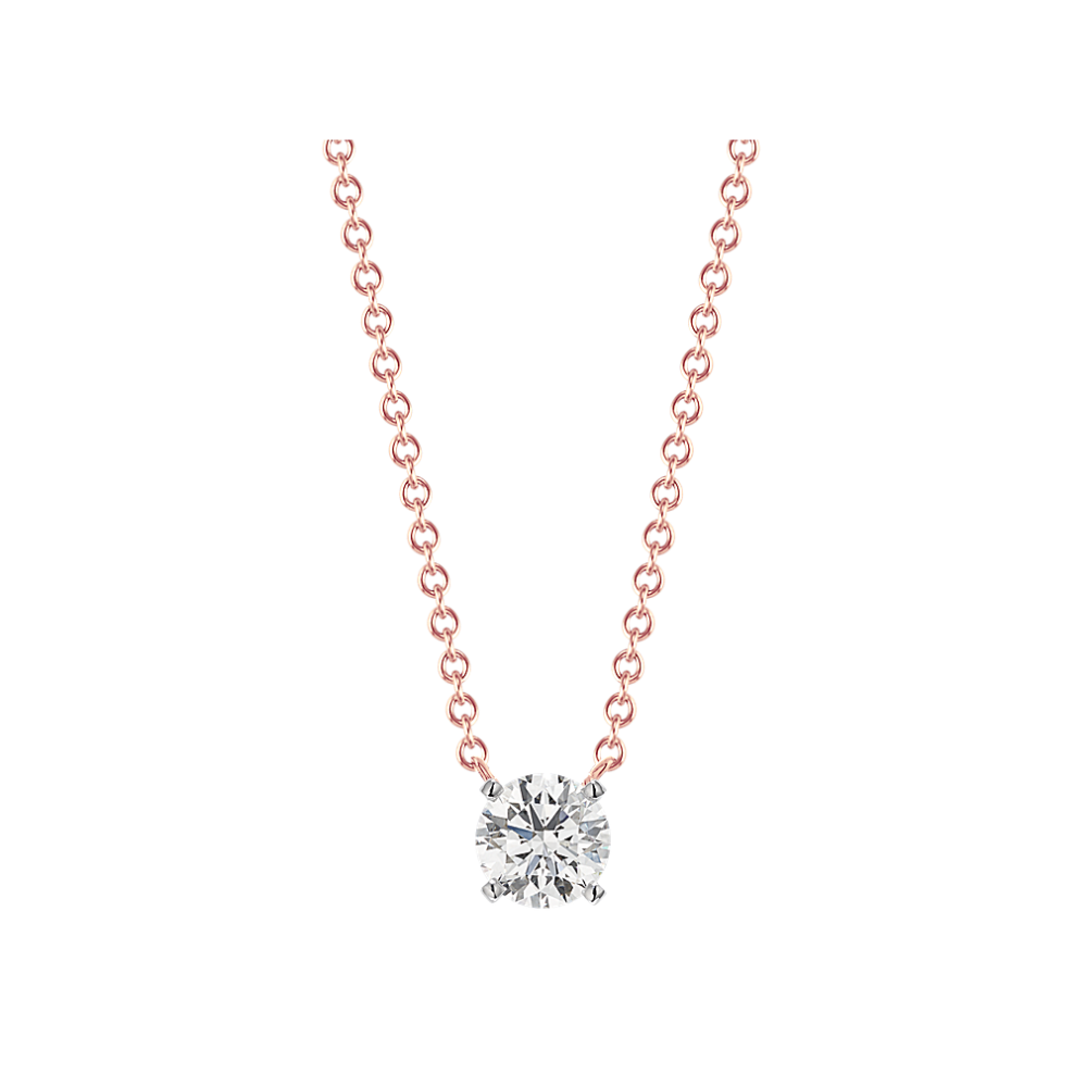 Diamond Accent Pendant for Round Gemstone (18'')