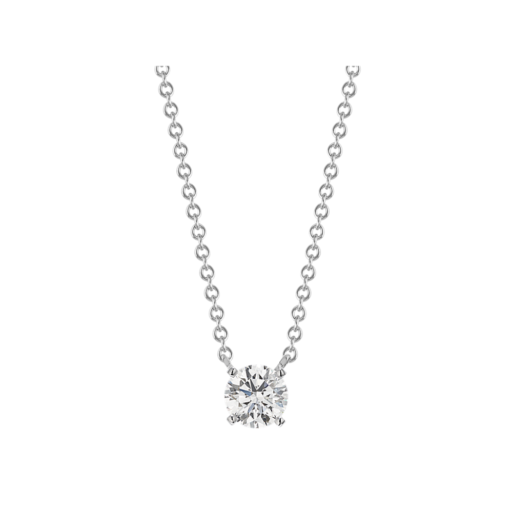 Diamond Accent Pendant for Round Gemstone (18'')