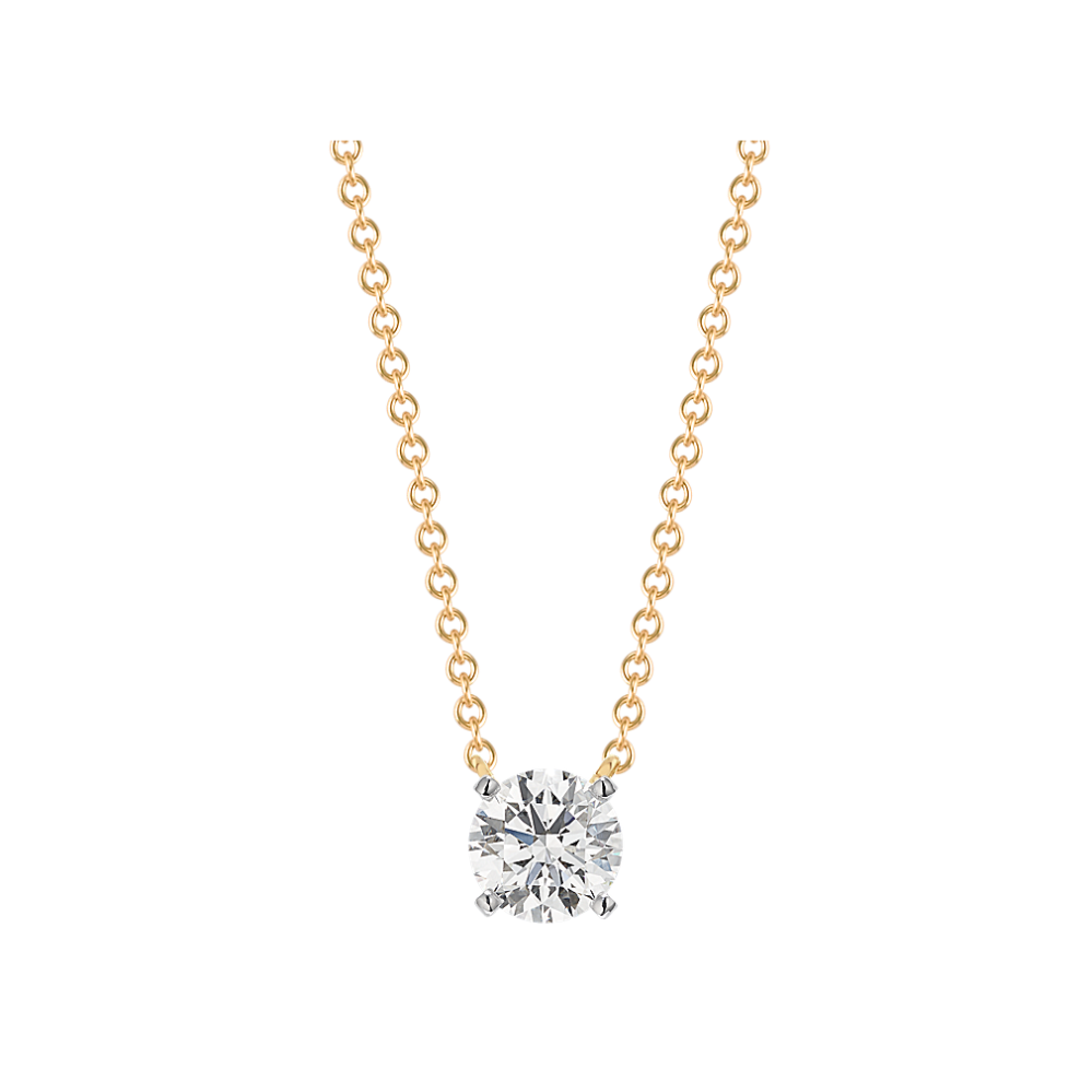 Diamond Accent Pendant for Round Gemstone (18'')