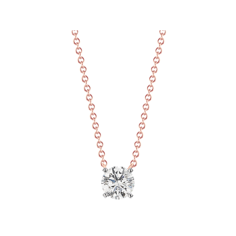 Diamond Accent Pendant for Round Gemstone (18'')