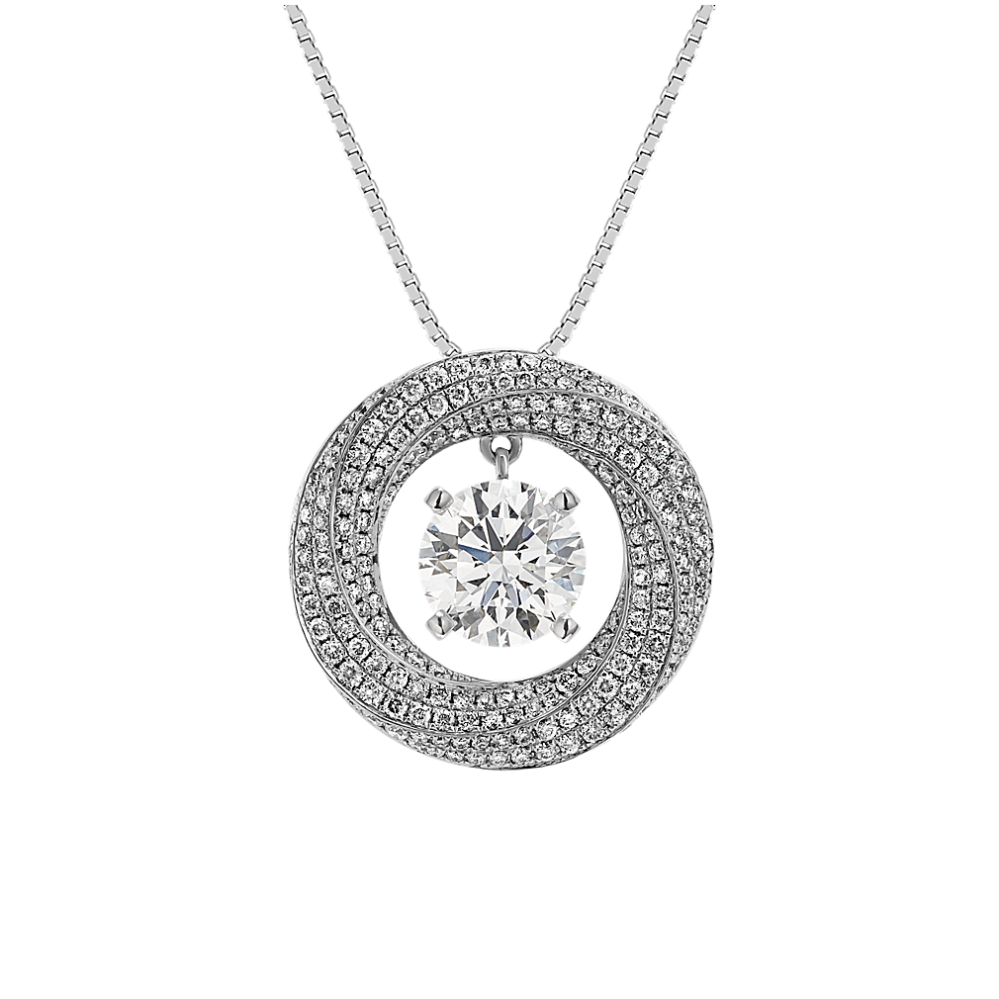 Diamond Circle Pendant for Round Gemstone (18'')