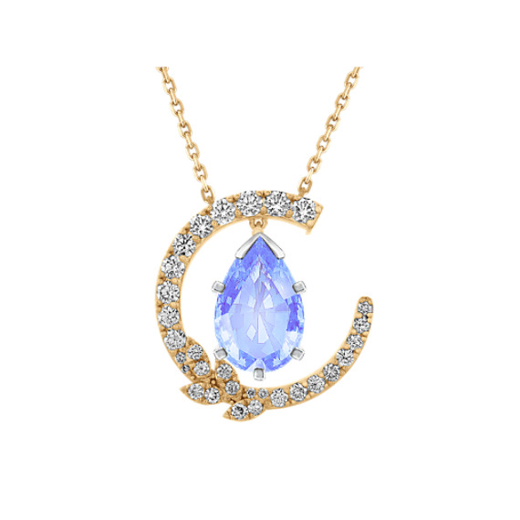 Diamond Accented Pendant in 14K Yellow Gold (22 in)