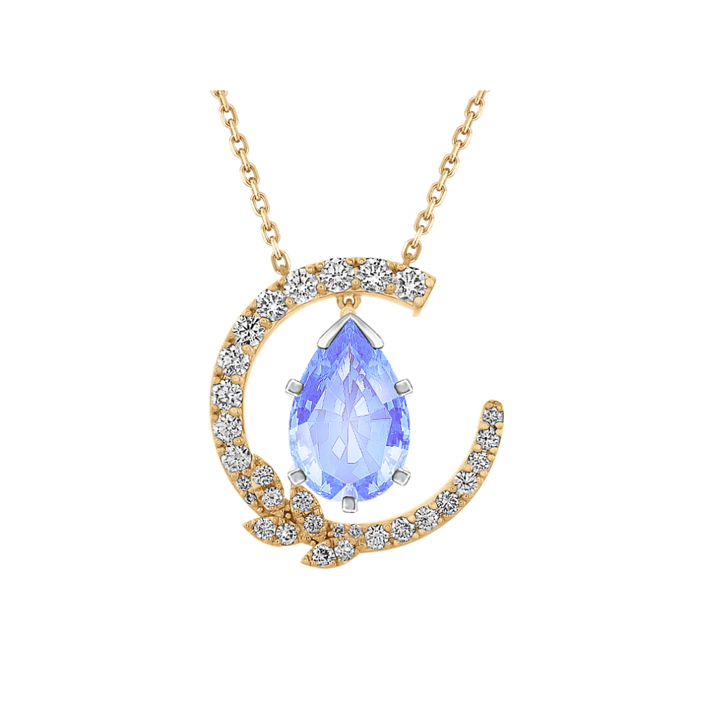 Diamond Accented Pendant in 14K Yellow Gold (22 in)