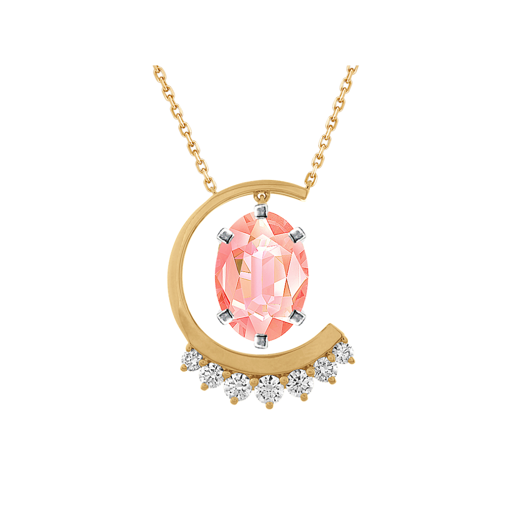 Diamond Accented Pendant in 14K Yellow Gold (22'')