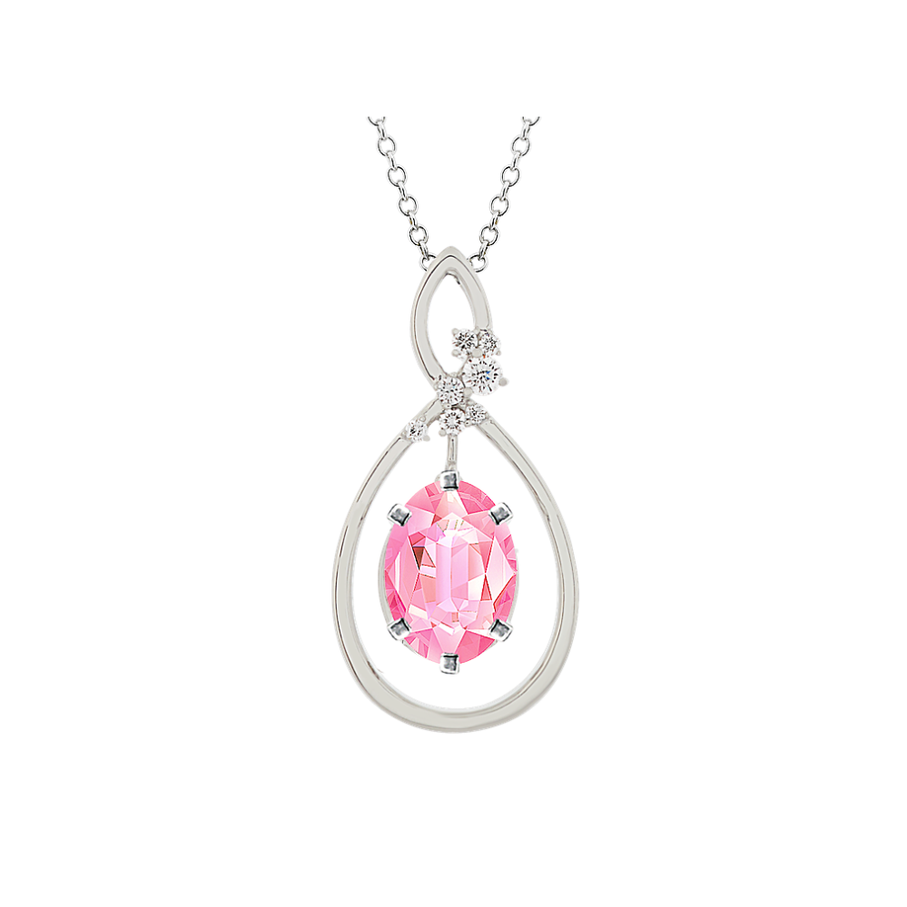 Autumn Diamond Pendant in 14K White Gold (18'')