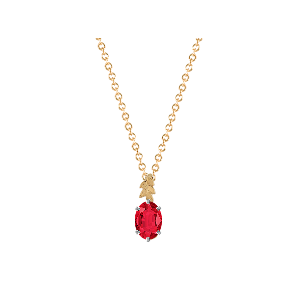 5.76 mm Natural Ruby Necklace in Yellow Gold