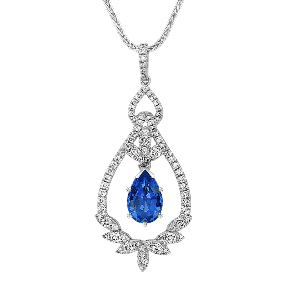 Vintage Diamond Pendant for Pear-Shaped Gemstone (22'')