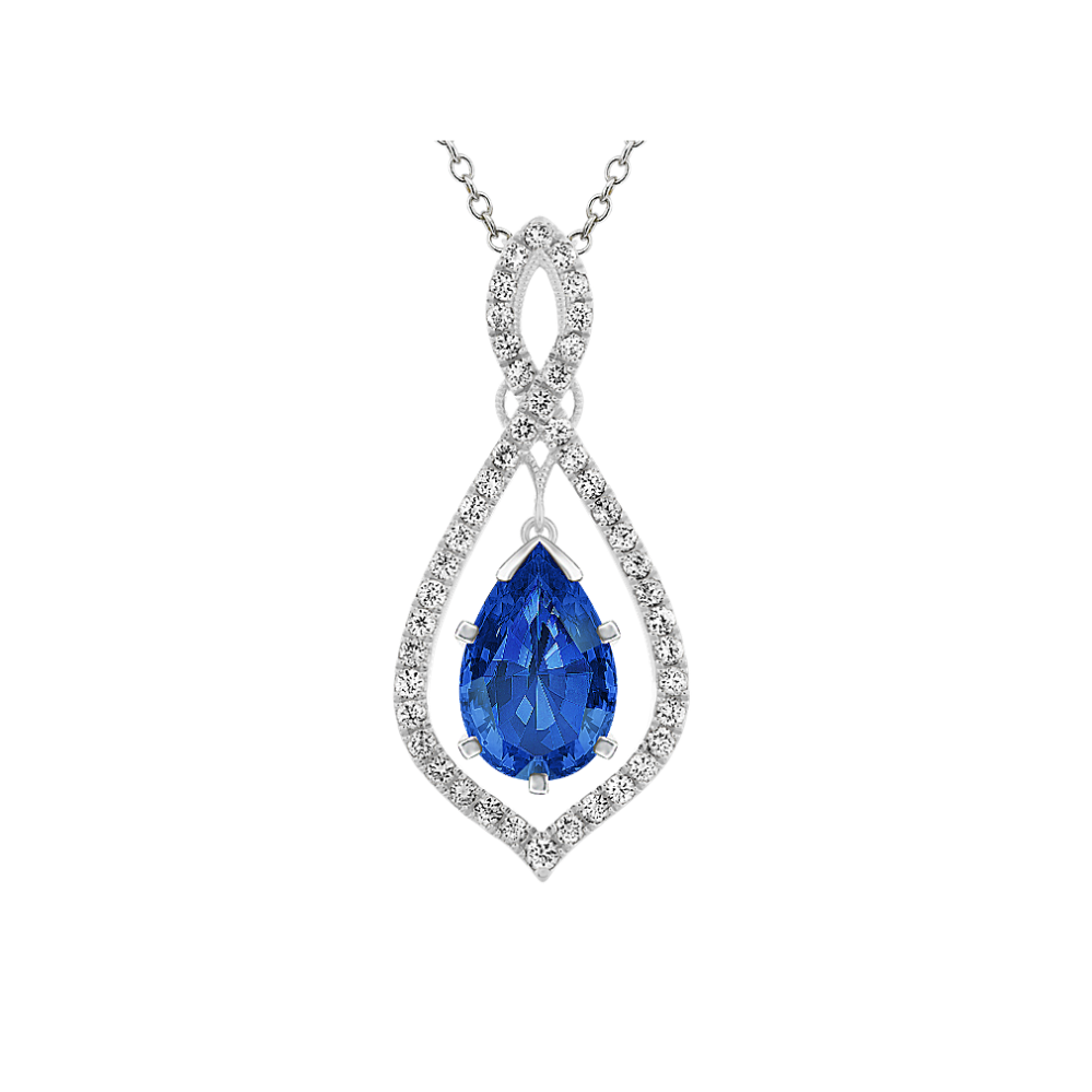 Diamond Infinity Pendant for Pear Gemstone (24 in)