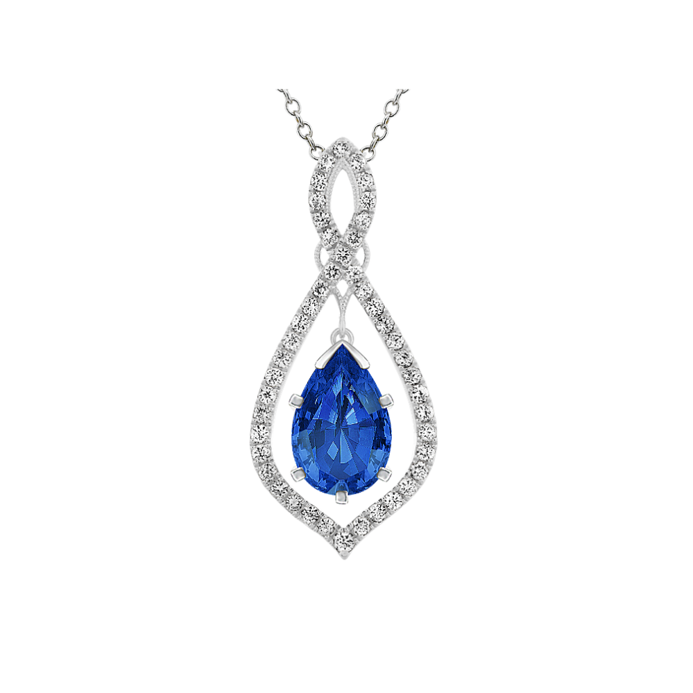 Diamond Infinity Pendant for Pear Gemstone (24'')