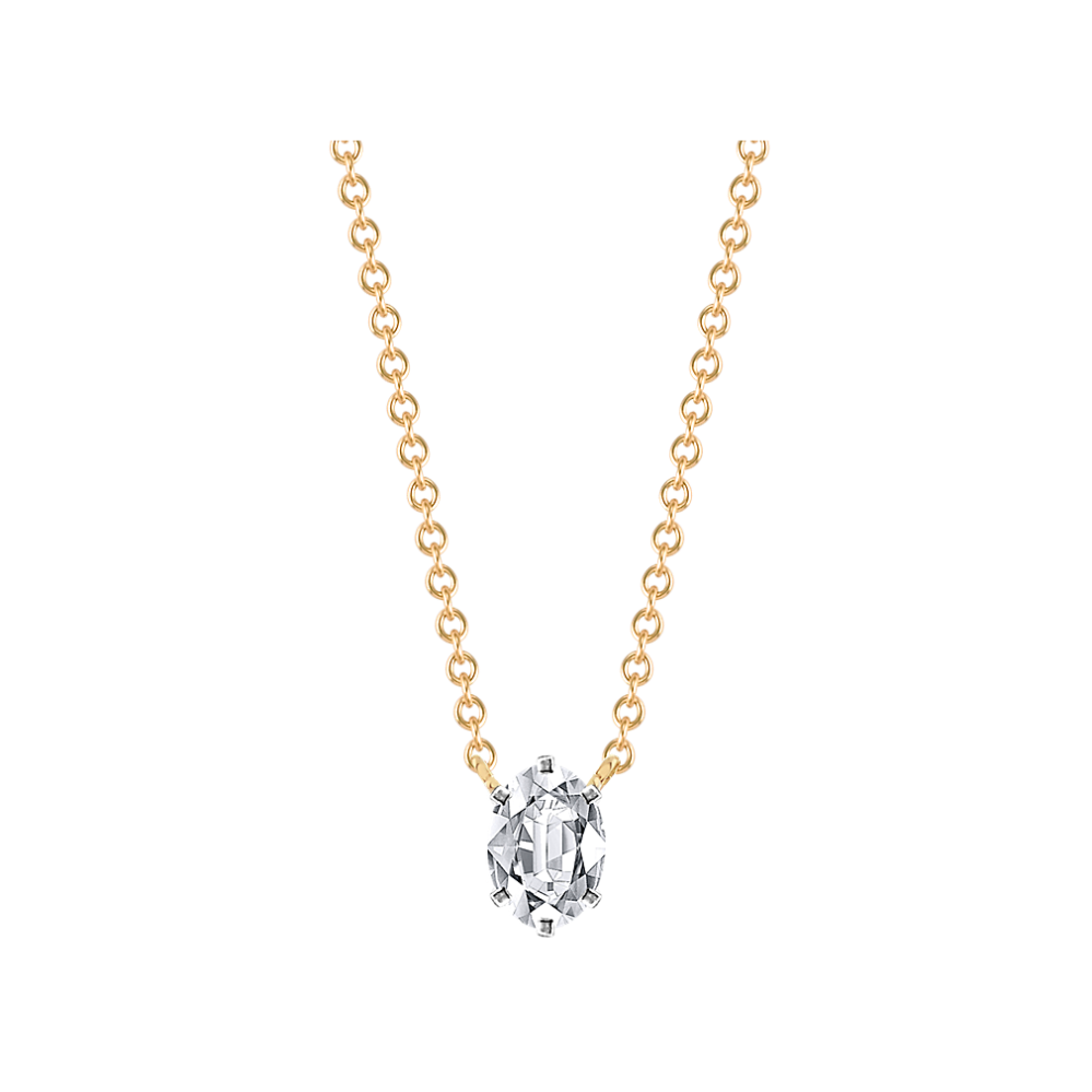 Diamond Accent Pendant for Round Gemstone (18'')