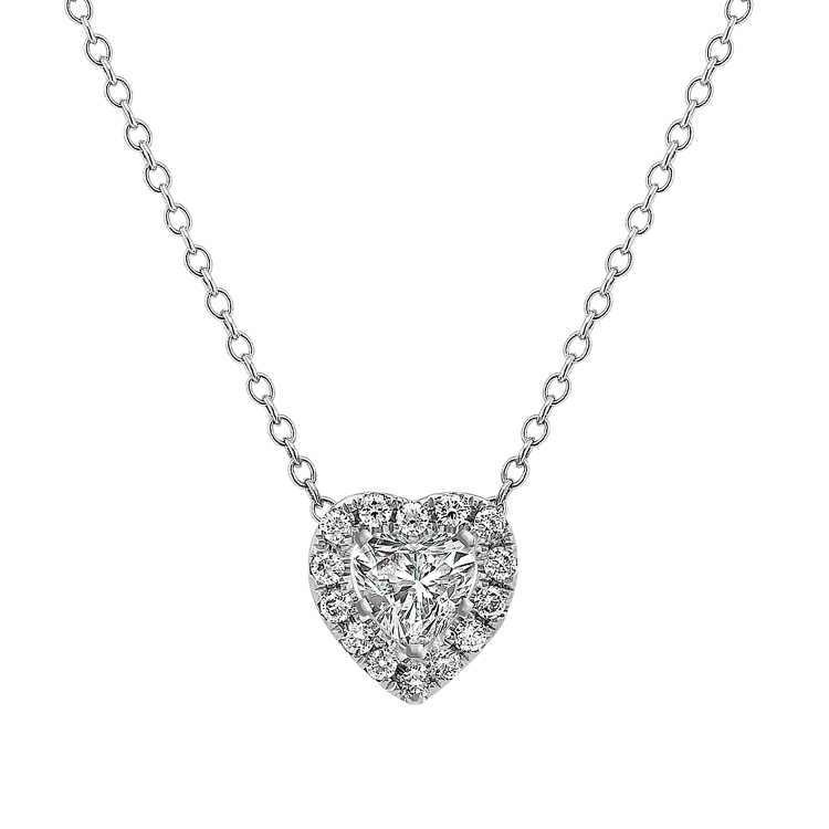 Heart Shaped Natural Diamond Pendant (22 in)