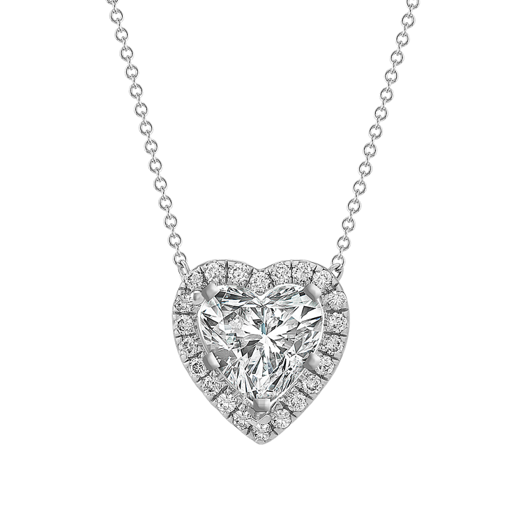 Natural Diamond Pendant For Heart-Shaped Gemstone (22 in)