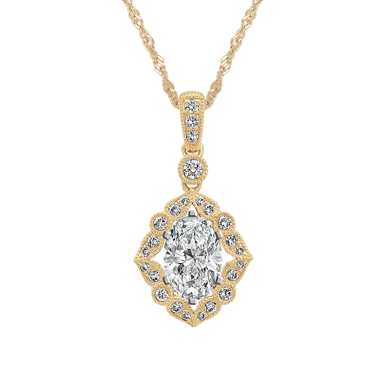 Vintage Natural Diamond Pendant in 14k Yellow Gold (20 in)