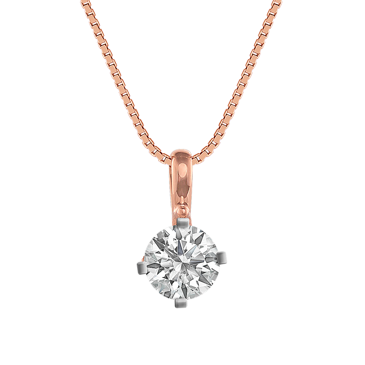 Pick-Your-Gemstone Solitaire Pendant in 14K Rose Gold (18 in)