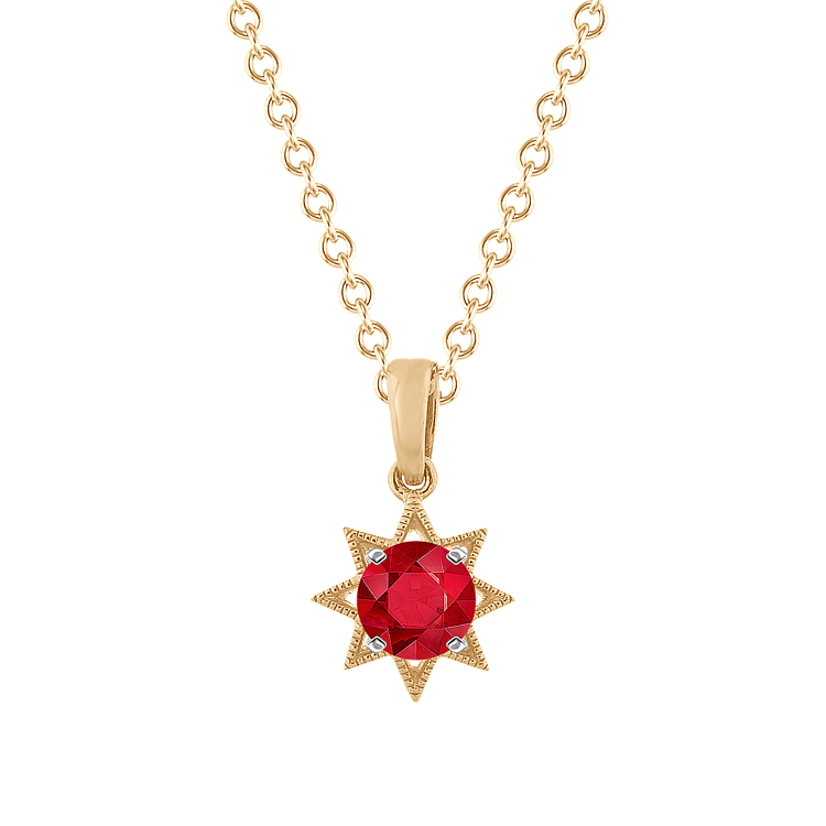Pick-Your-Gemstone Star Pendant in 14K Yellow Gold (18 in)