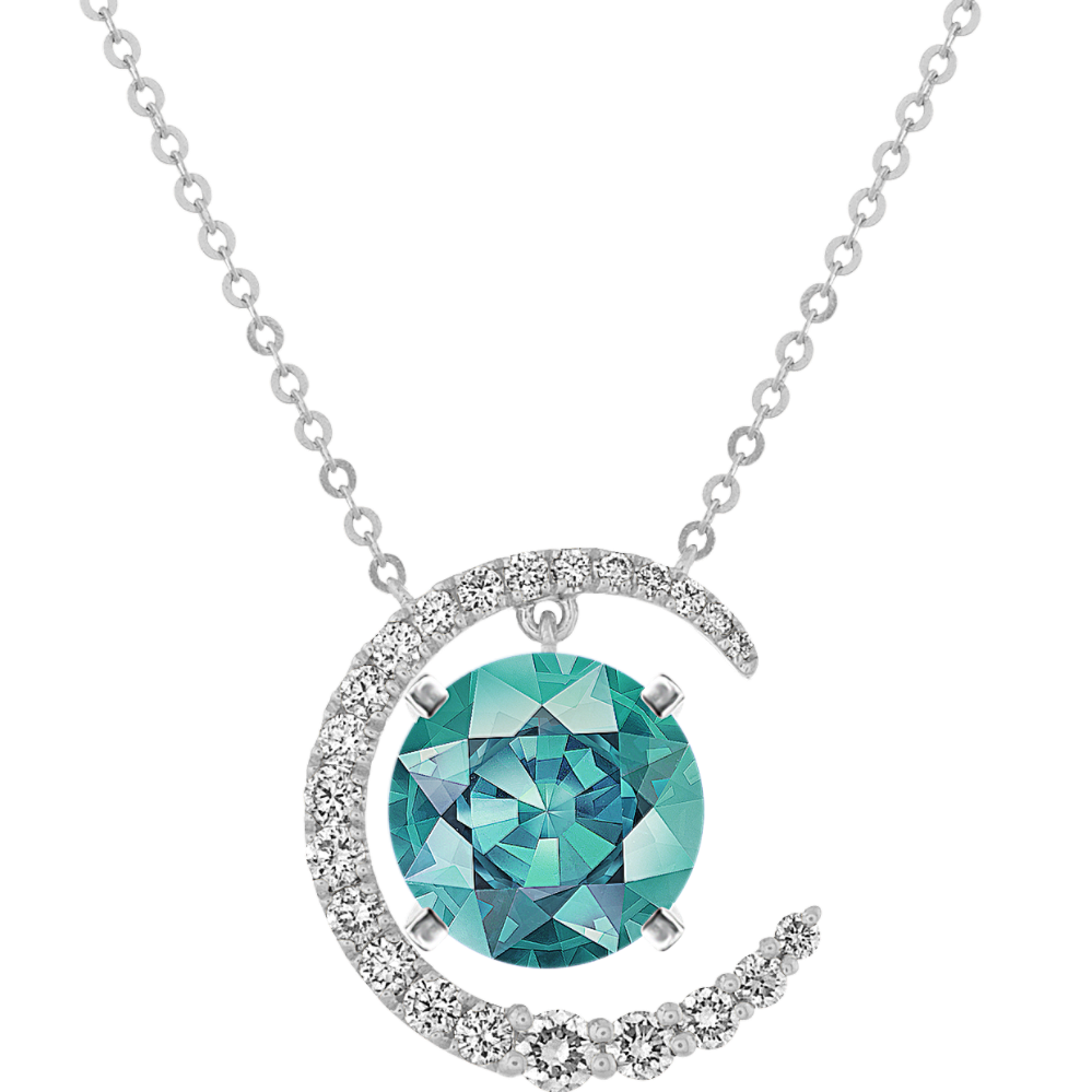 Pick-Your-Gem Crescent Necklace (18'')