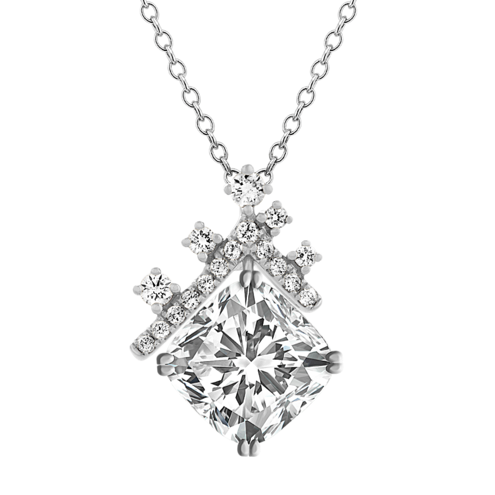 Diamond Pendant in 14k White Gold (24'')