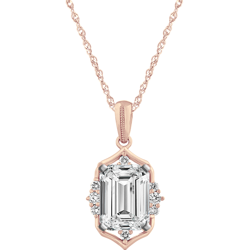 Diamond Pendant in 14K Rose Gold (22 in)