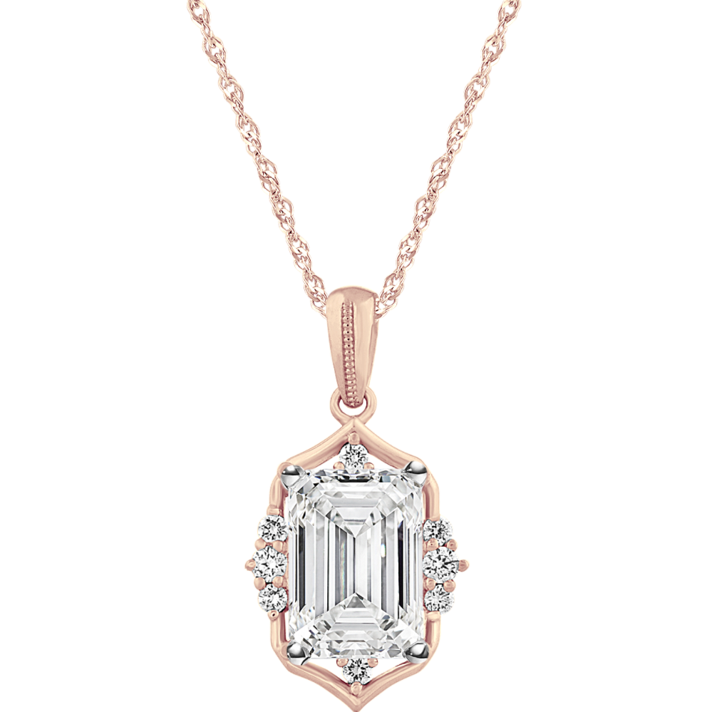 Diamond Pendant in 14K Rose Gold (22'')