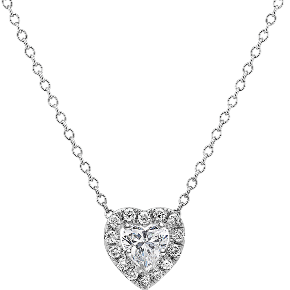 Heart Shaped Diamond Pendant (22'')