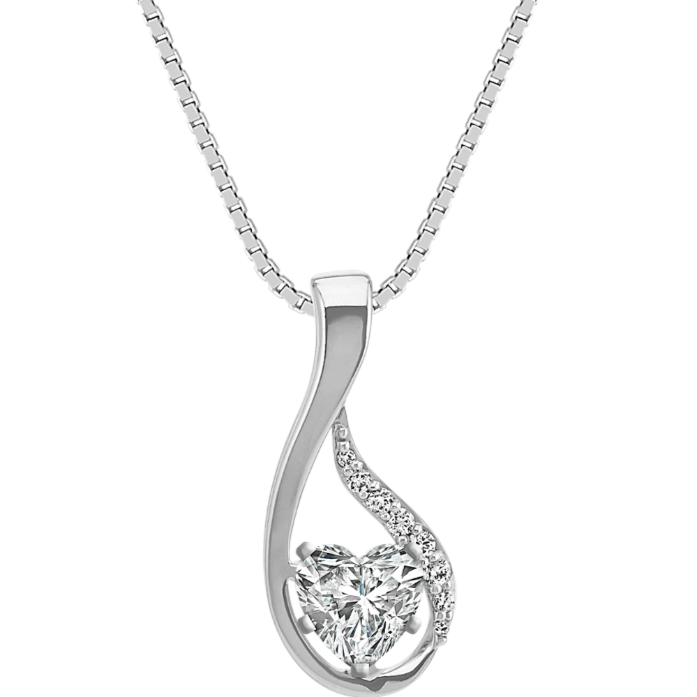 Diamond Teardrop Pendant for Heart-Shaped Gemstone