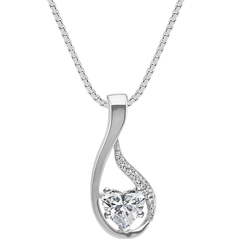 Diamond Teardrop Pendant for Heart-Shaped Gemstone