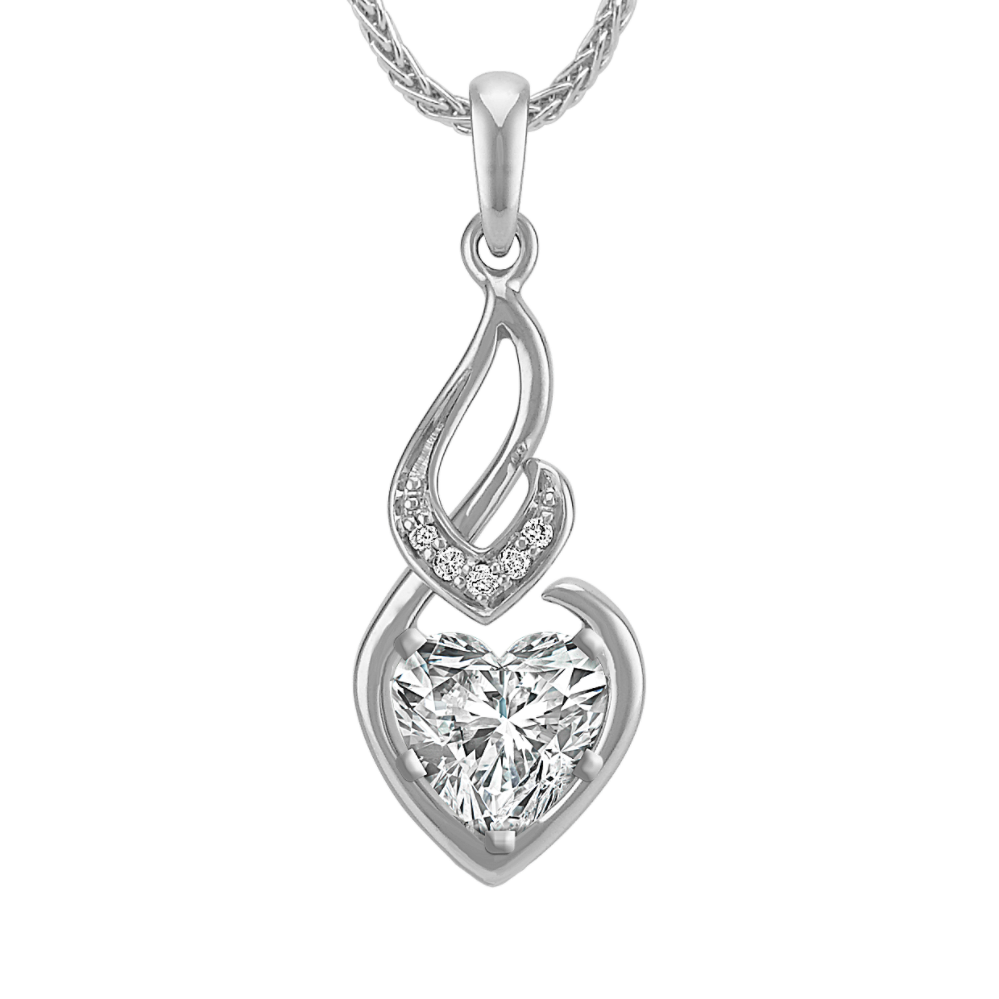 Hooked by the Heart Diamond Pendant for Heart-Shaped Gemstone (22 in)