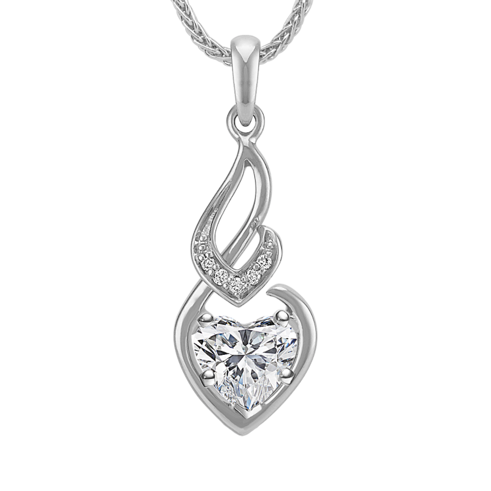 Hooked by the Heart Diamond Pendant for Heart-Shaped Gemstone (22'')