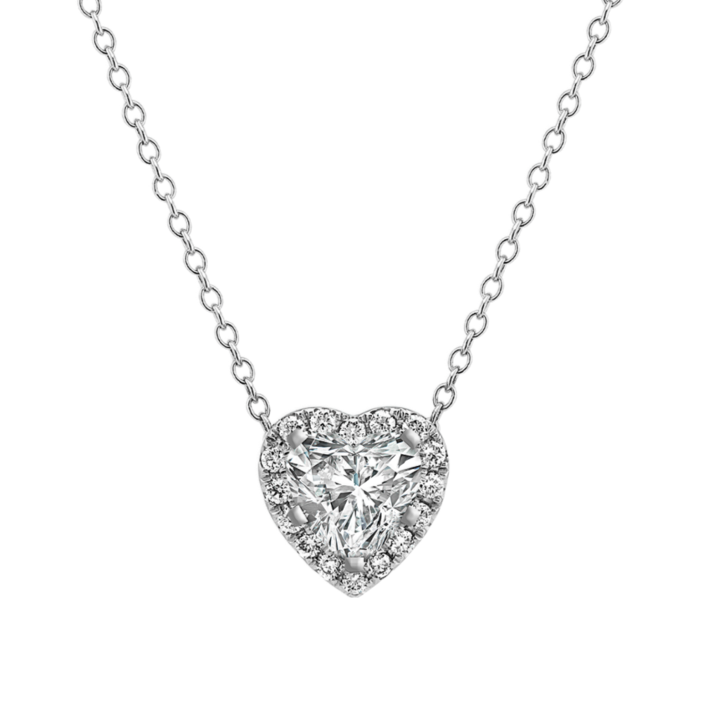 Heart Shaped Natural Diamond Pendant (22 in)