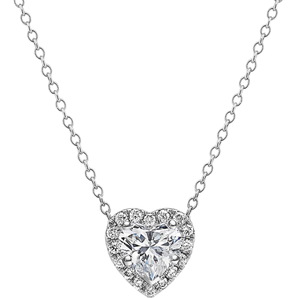 Heart Shaped Diamond Pendant (22'')