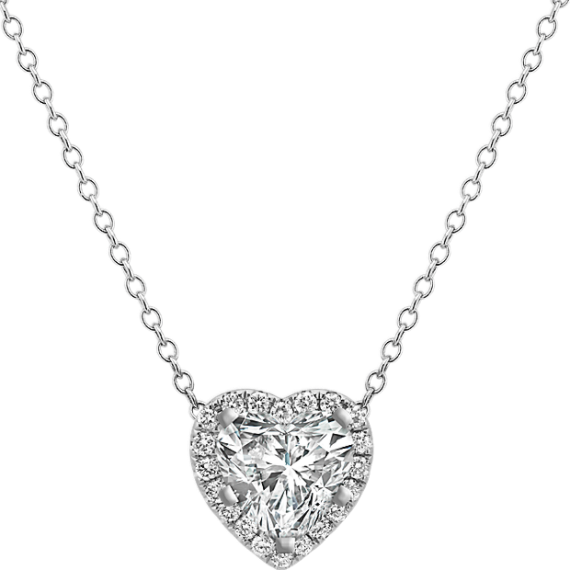 Diamond Heart-Shaped Pendant (22 in)