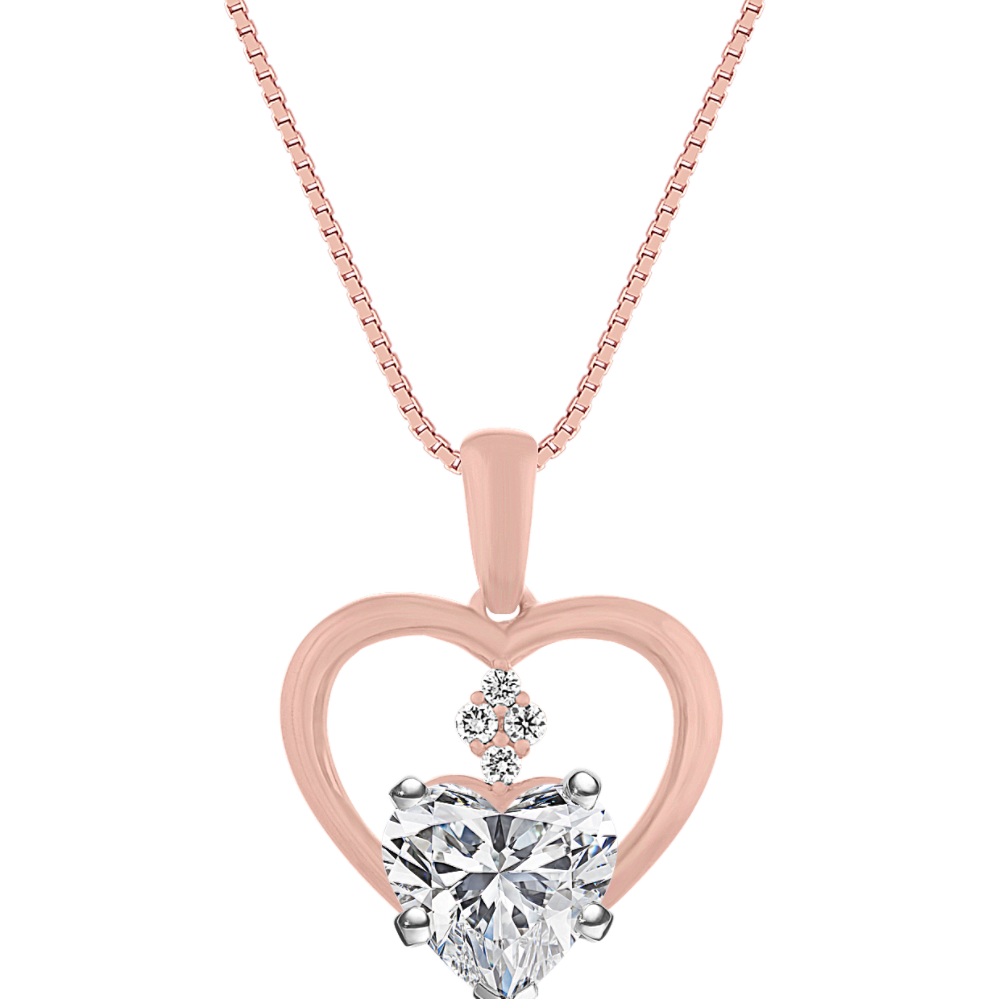 Diamond Pendant for Heart-Shaped Gemstone (18'')