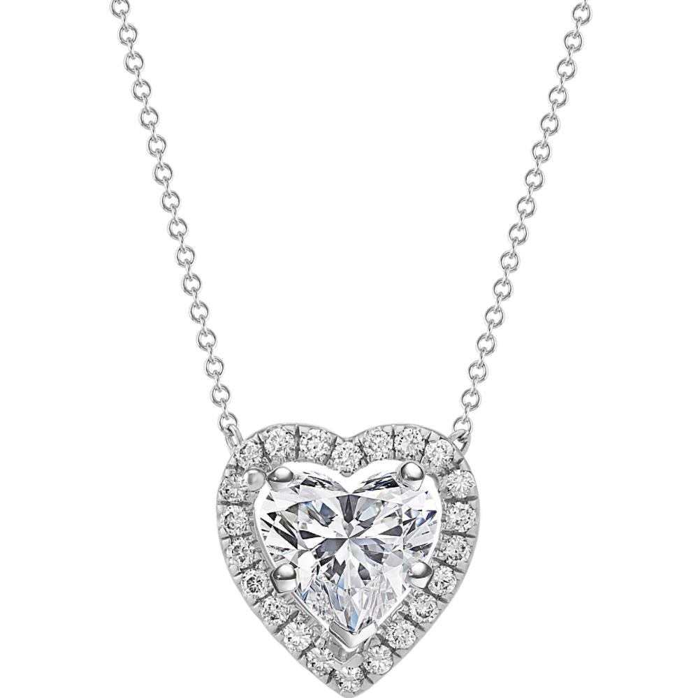 Diamond Pendant For Heart-Shaped Gemstone (22'')