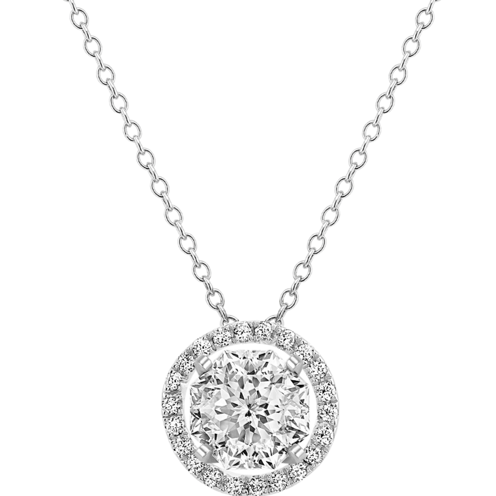 Isla Pick-Your-Gem Halo Pendant (9mm Round)