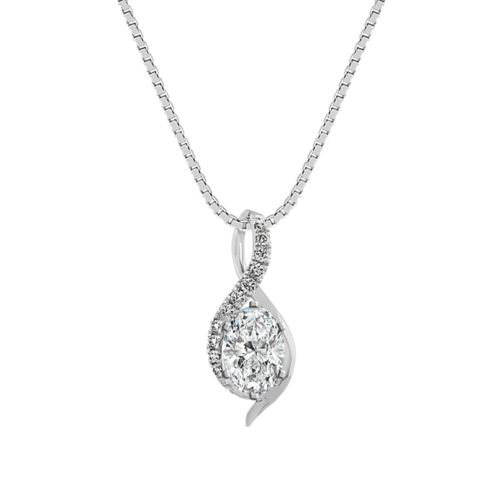 Nyla Natural Diamond Infinity Pendant in 14K White Gold (18 in)
