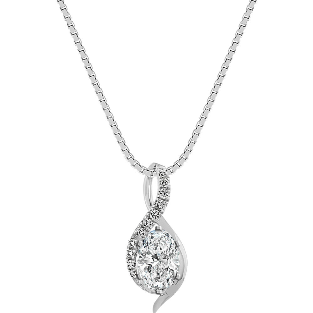 Nyla Diamond Infinity Pendant in 14K White Gold (18 in)