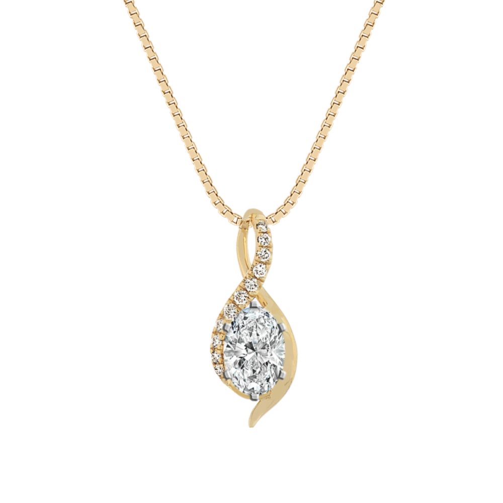 Nyla Natural Diamond Infinity Pendant in 14K Yellow Gold (18 in)