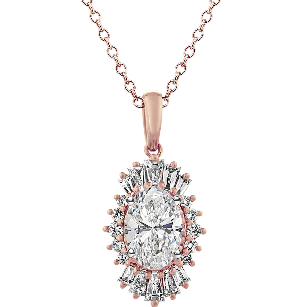 Vintage Diamond Pendant for Oval Gemstone (22'')